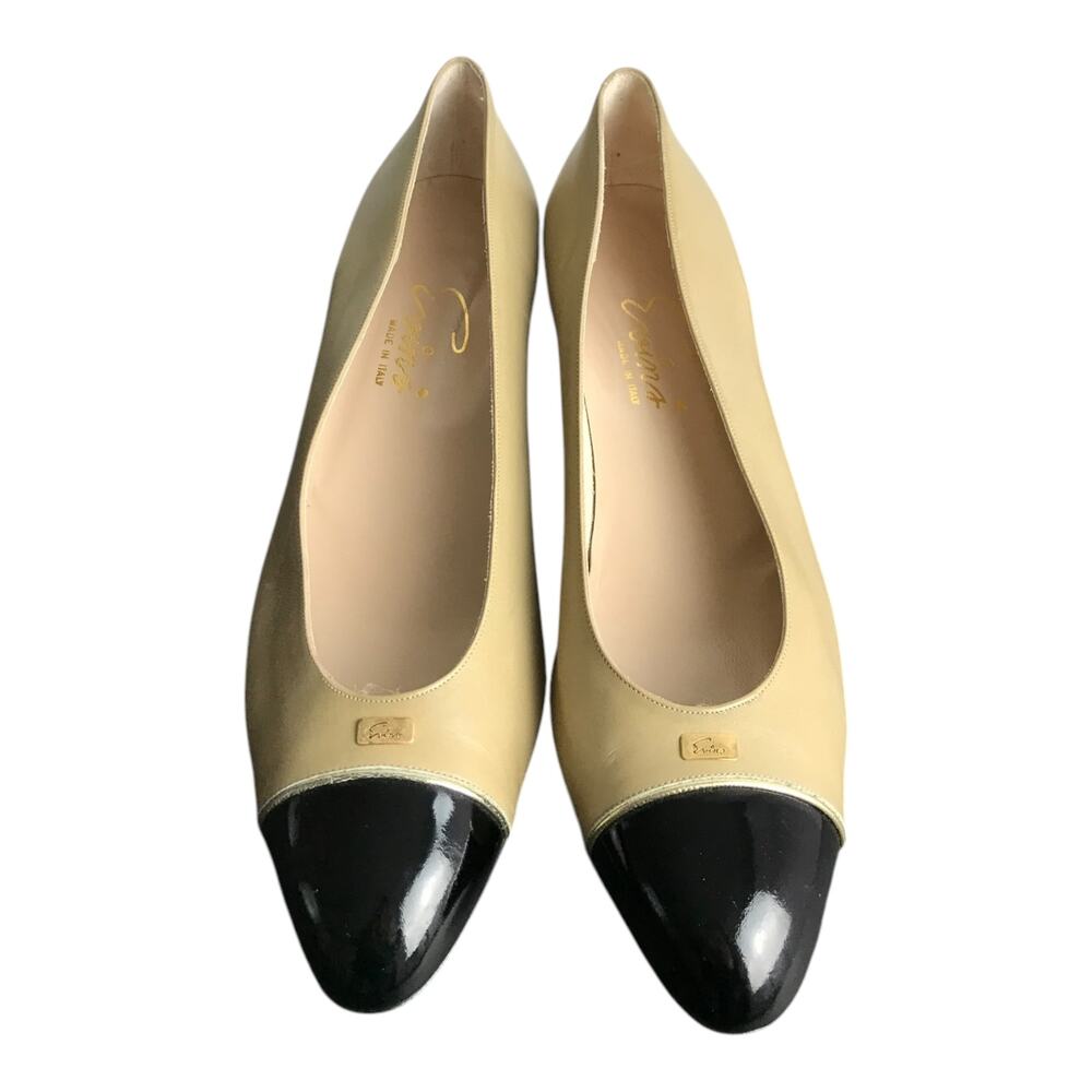 Evins Shoes Women‎ 11.5 Tan Leather 1.25" Heels Italian Classic Old Money